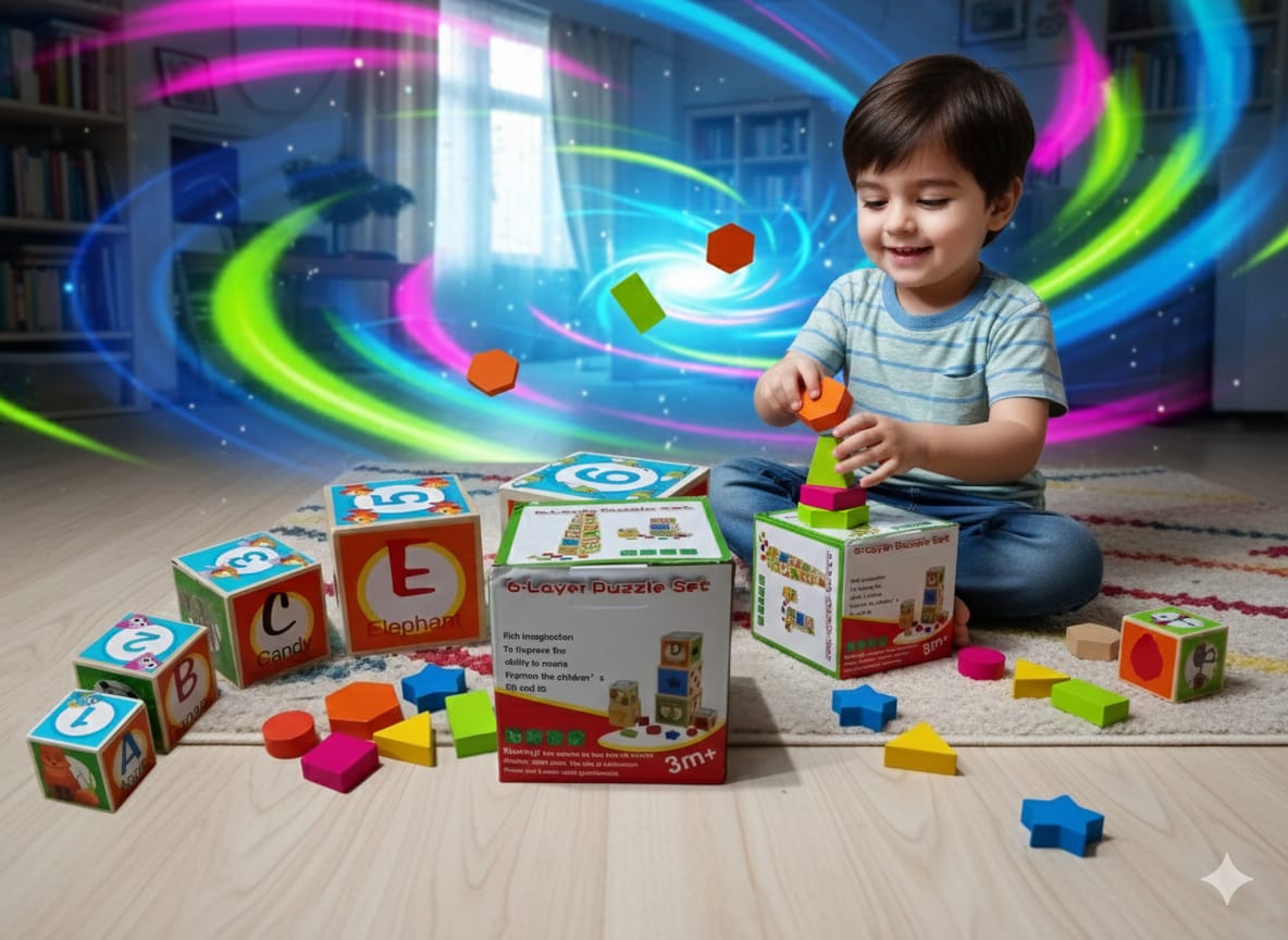 Wooden 6 Layer Learning Stacking Puzzle Set - 552