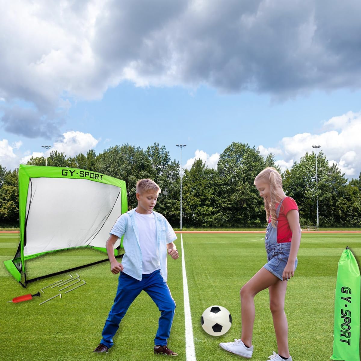 Portable Football Training Goal with Ball and Pump - 511