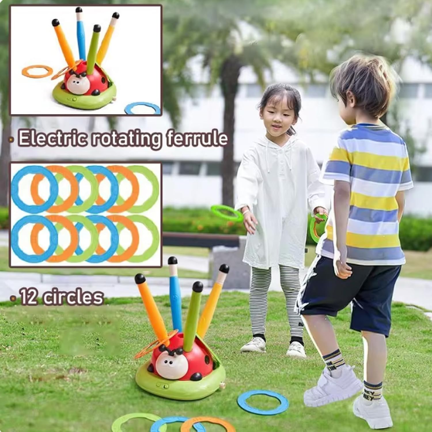 3in1 Musical Jumping Ring Toss and Rocket Launcher - 325