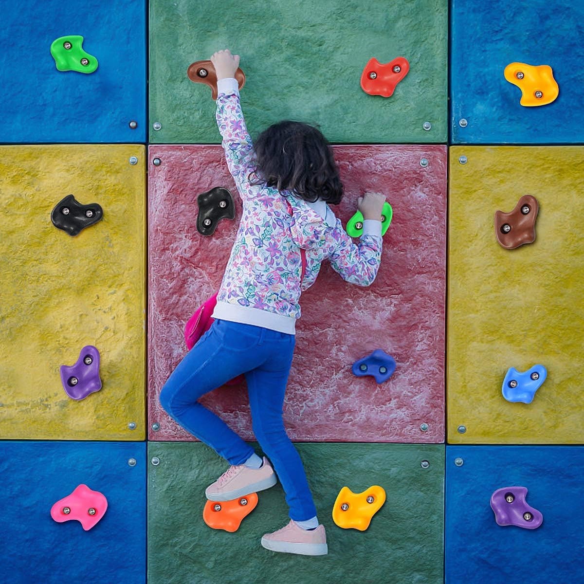 Colorful Rock Climbing Holds Plastic Material- 10 pieces - Default Title - Odeez | Educational Toys Pakistan 