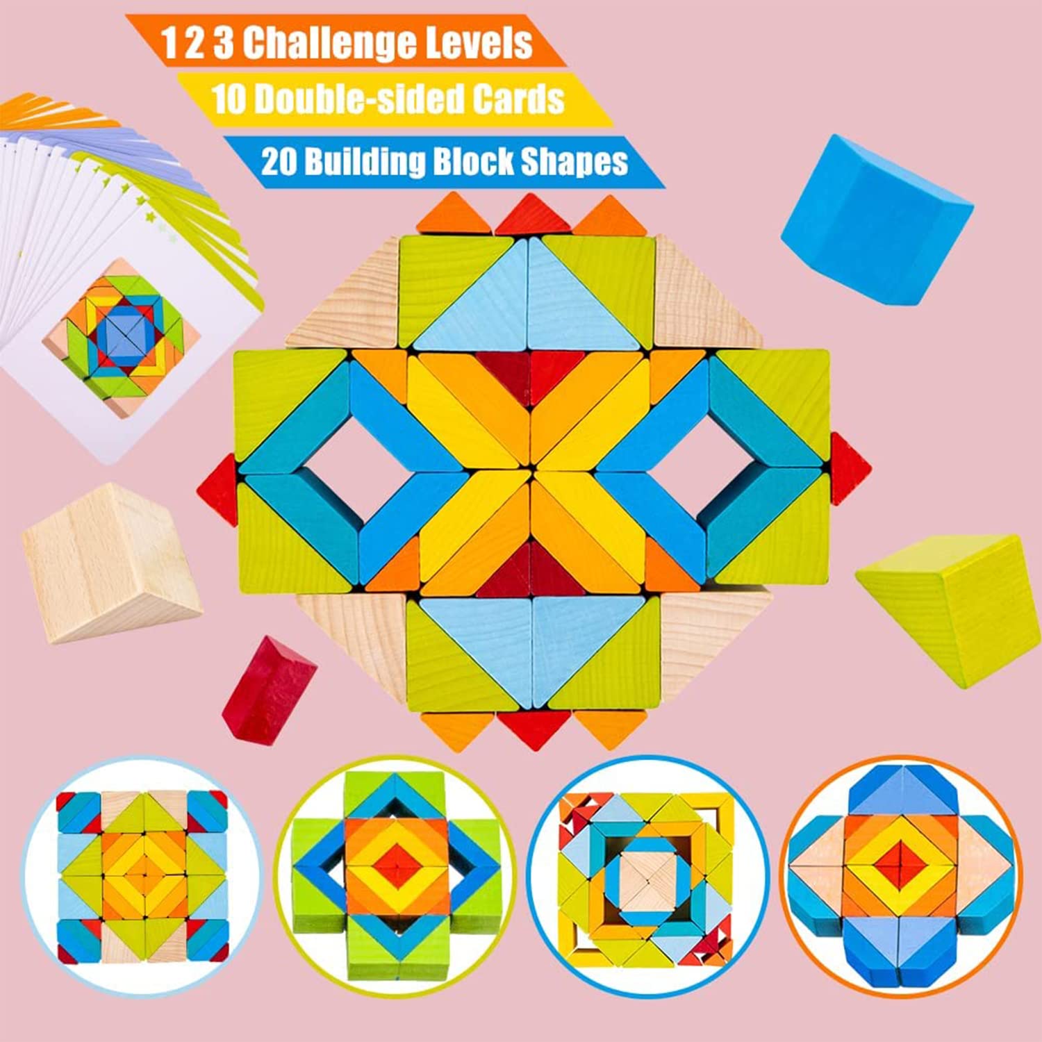 3D Wooden Geometrical Arranging Mind Puzzle Challenge - 178 - Default Title - Odeez | Educational Toys Pakistan 