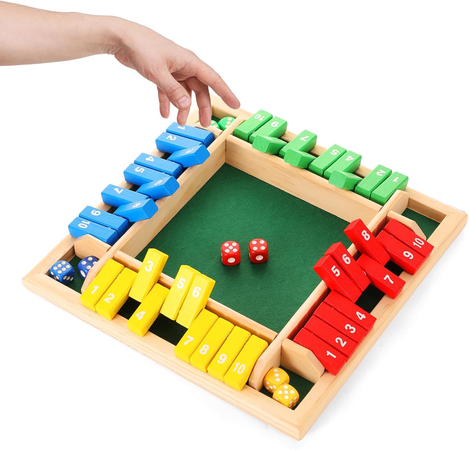 Colorful Wooden Dice Number Game for Family - 748