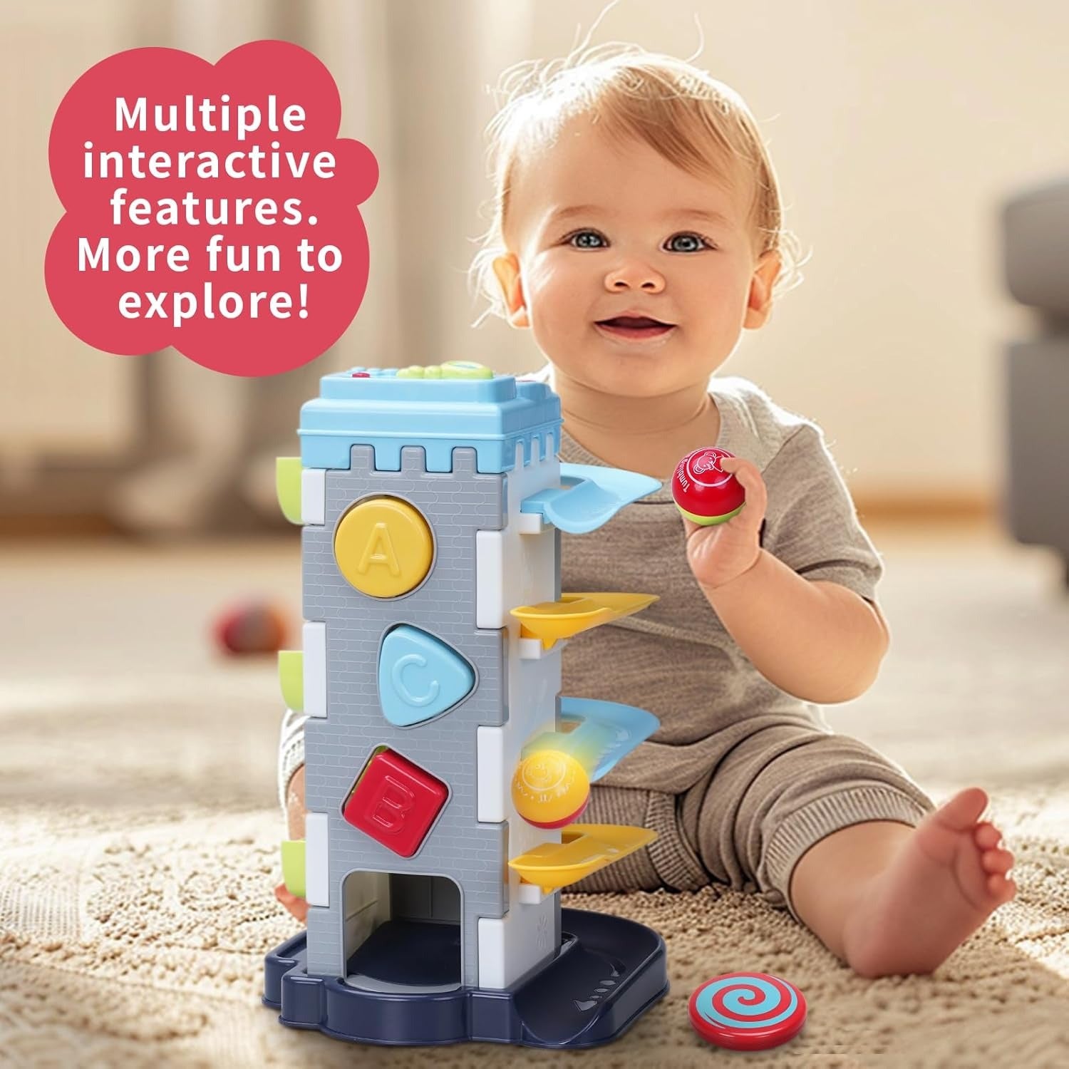 Baby Piano Slide and Seek Ball Run Track For Toddler - 303