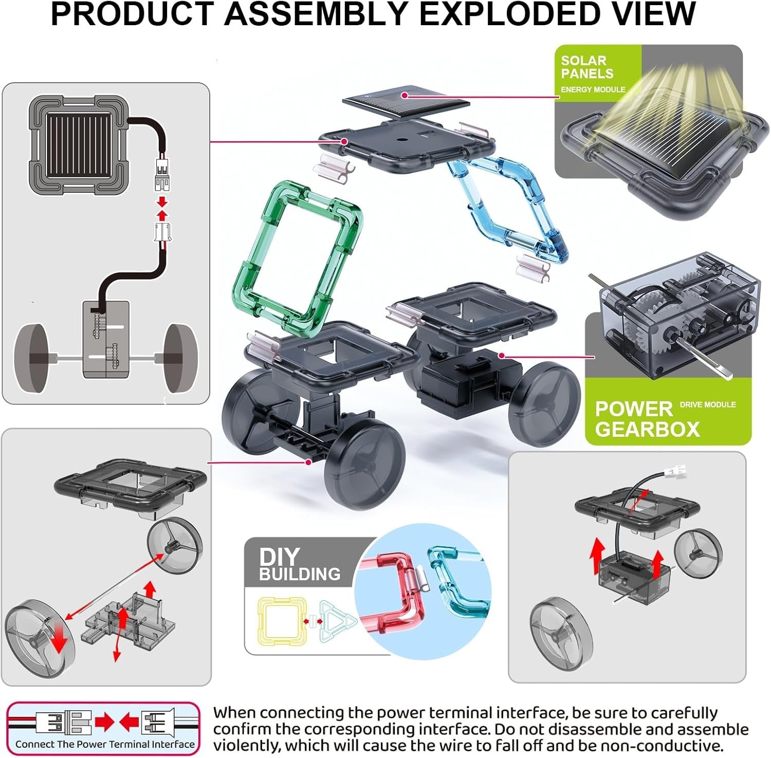 STEM Solar Car Changeable Geometry Magnetic Tiles - 62+ pieces