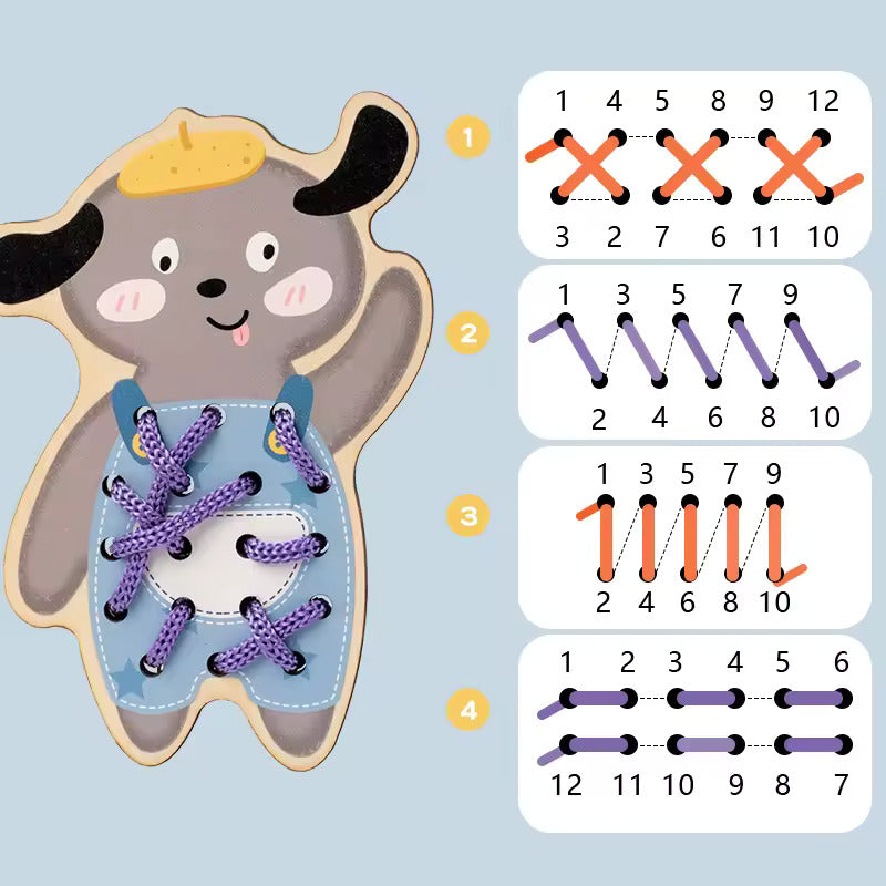 Wooden Animal Threading Basic Life Skills - 279