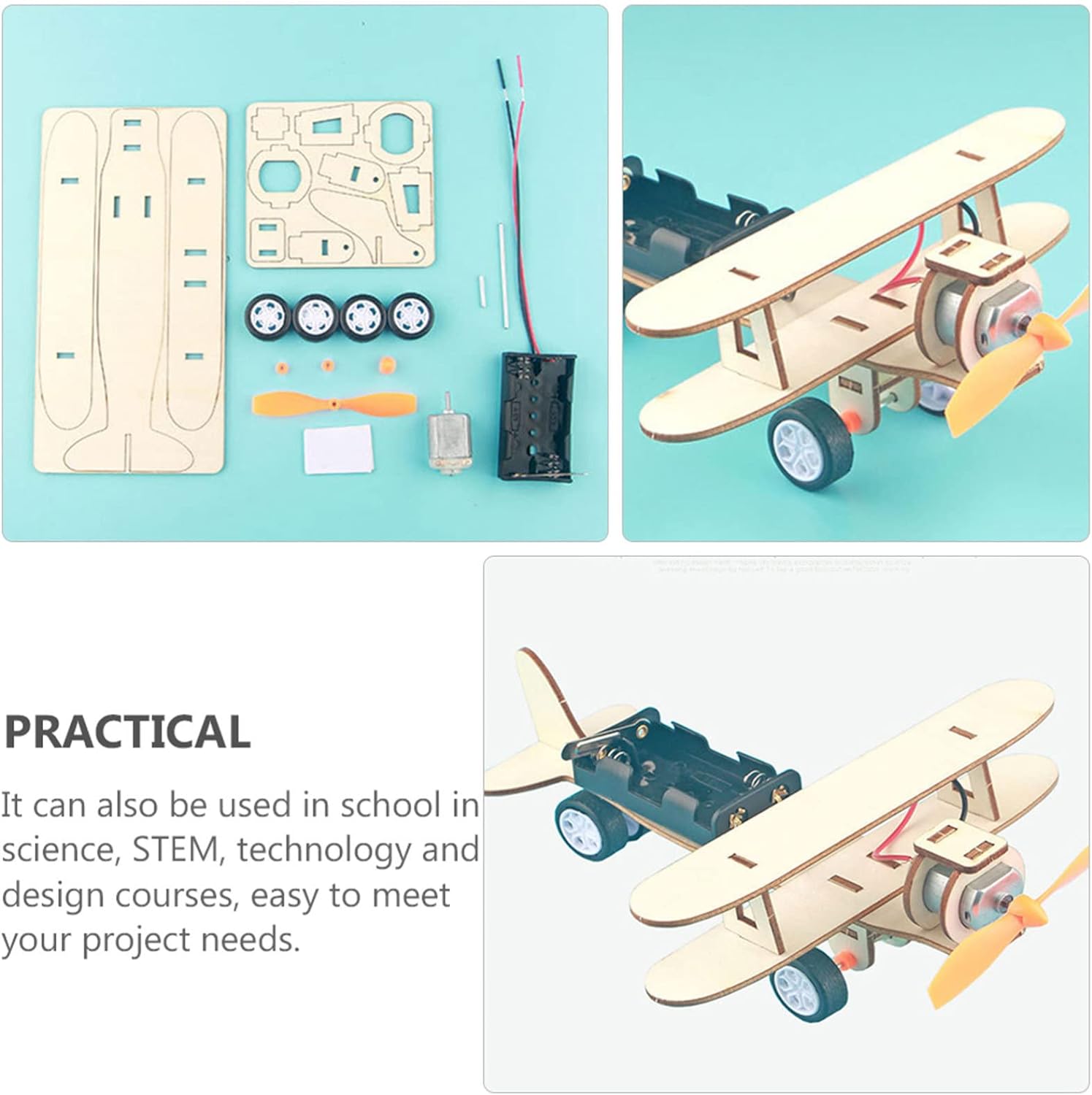 DIY STEM Electric Aeroplane Wooden Experiment Kit - 504 - Default Title - Odeez | Educational Toys Pakistan 