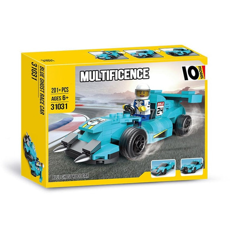 Decool Multi Blue Ghost Racing Cars 10 Models 31031 - 201 pieces - Default Title - Odeez | Educational Toys Pakistan 