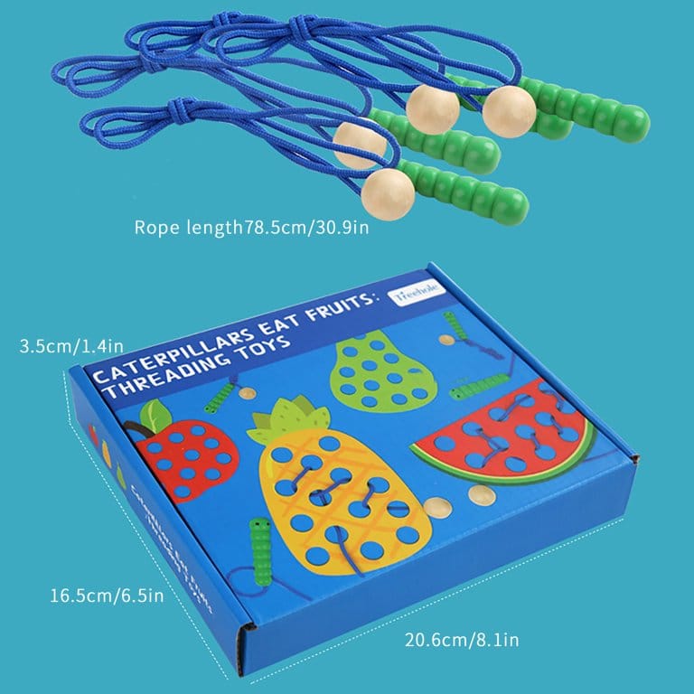 4 in 1 Wooden Fruits Threading Kit - 242 - Default Title - Odeez | Educational Toys Pakistan 