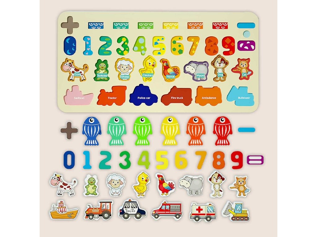 Numbers, Animals and Vehicles Interactive Board with Magnetic Fishing - 013 - Default Title - Odeez | Educational Toys Pakistan 