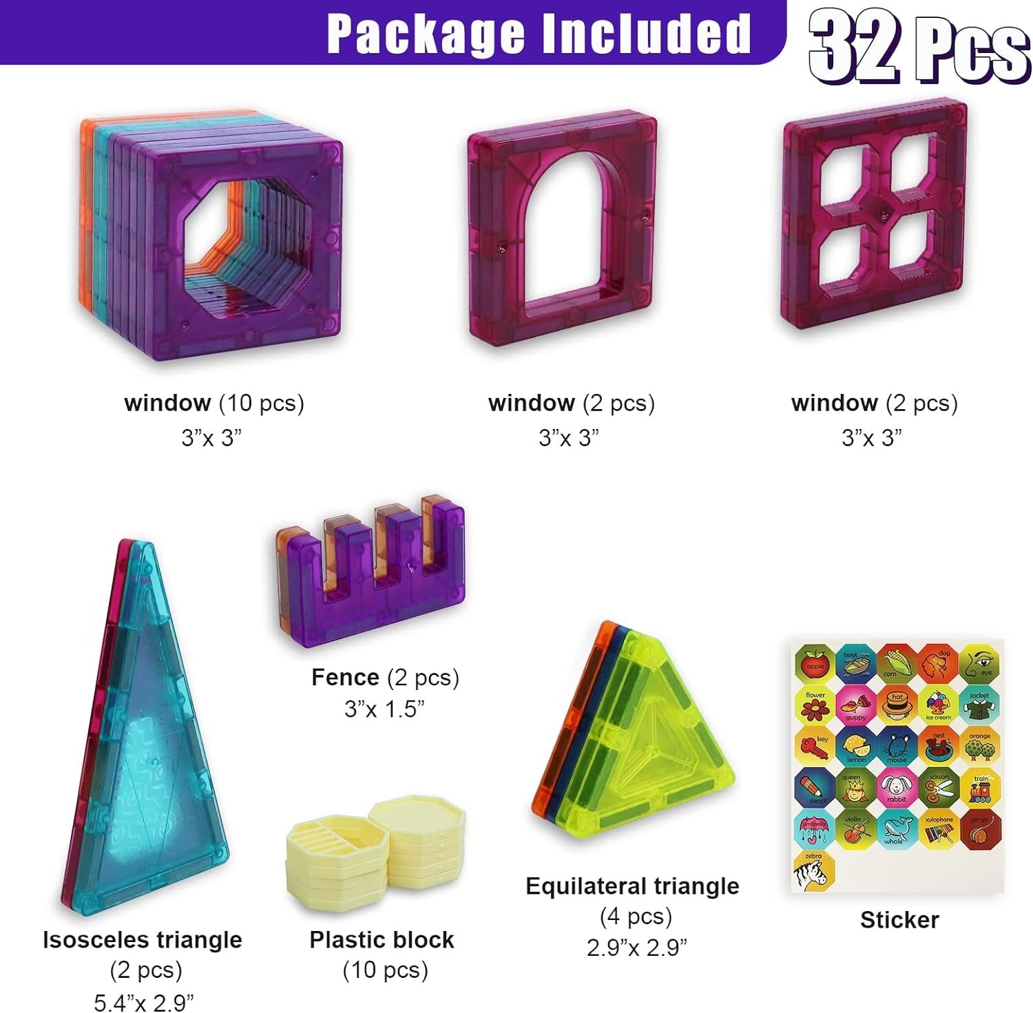 DIY Creative Magnetic Construction Blocks - 32 pieces - Default Title - Odeez | Educational Toys Pakistan 