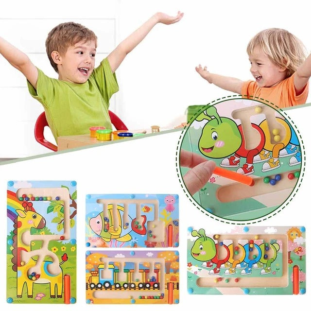 Wooden Magnetic Learning Maze Color Matching Board - 332 - Default Title - Odeez | Educational Toys Pakistan 
