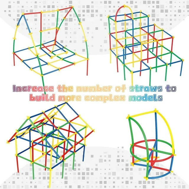Straw Constructor STEM Building Blocks - 110 pieces - Default Title - Odeez | Educational Toys Pakistan 