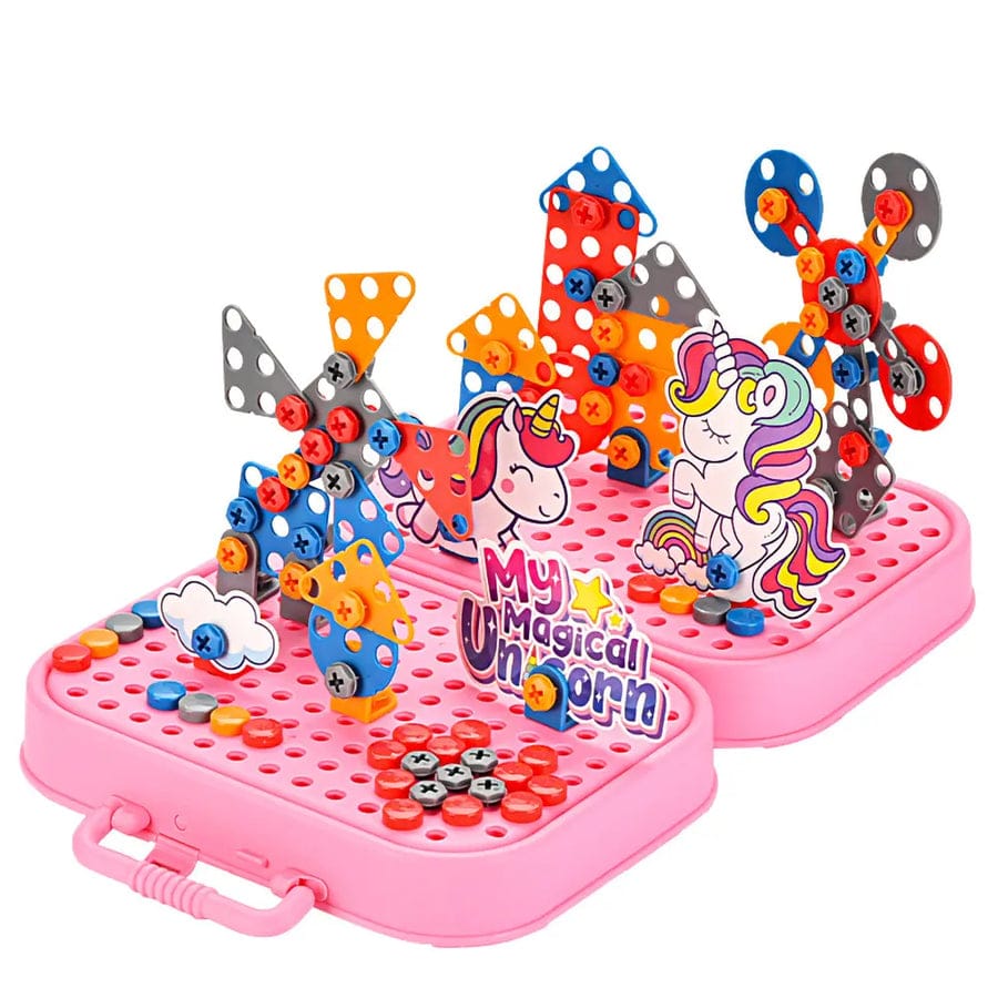 DIY Unicorn 5in1 3D Electric Drill Screw Creative Kit - 56A - Default Title - Odeez | Educational Toys Pakistan 