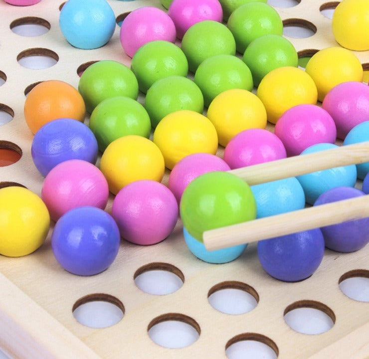 2 in 1 Montessori Beaded Memory Wooden Game - 180 - Default Title - Odeez | Educational Toys Pakistan 