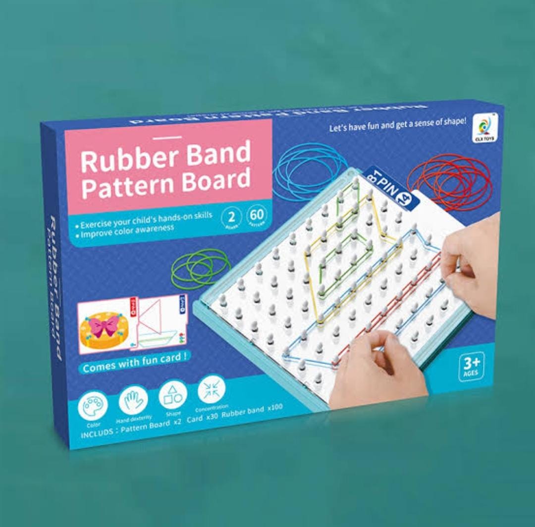 Rubber Band 60 Pattern Board Puzzle Set - 861 - Default Title - Odeez | Educational Toys Pakistan 
