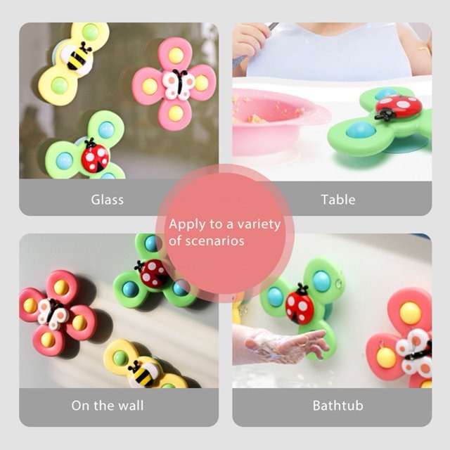 Suction Cup Activity Spinner Toy - 3 pieces - Default Title - Odeez | Educational Toys Pakistan 