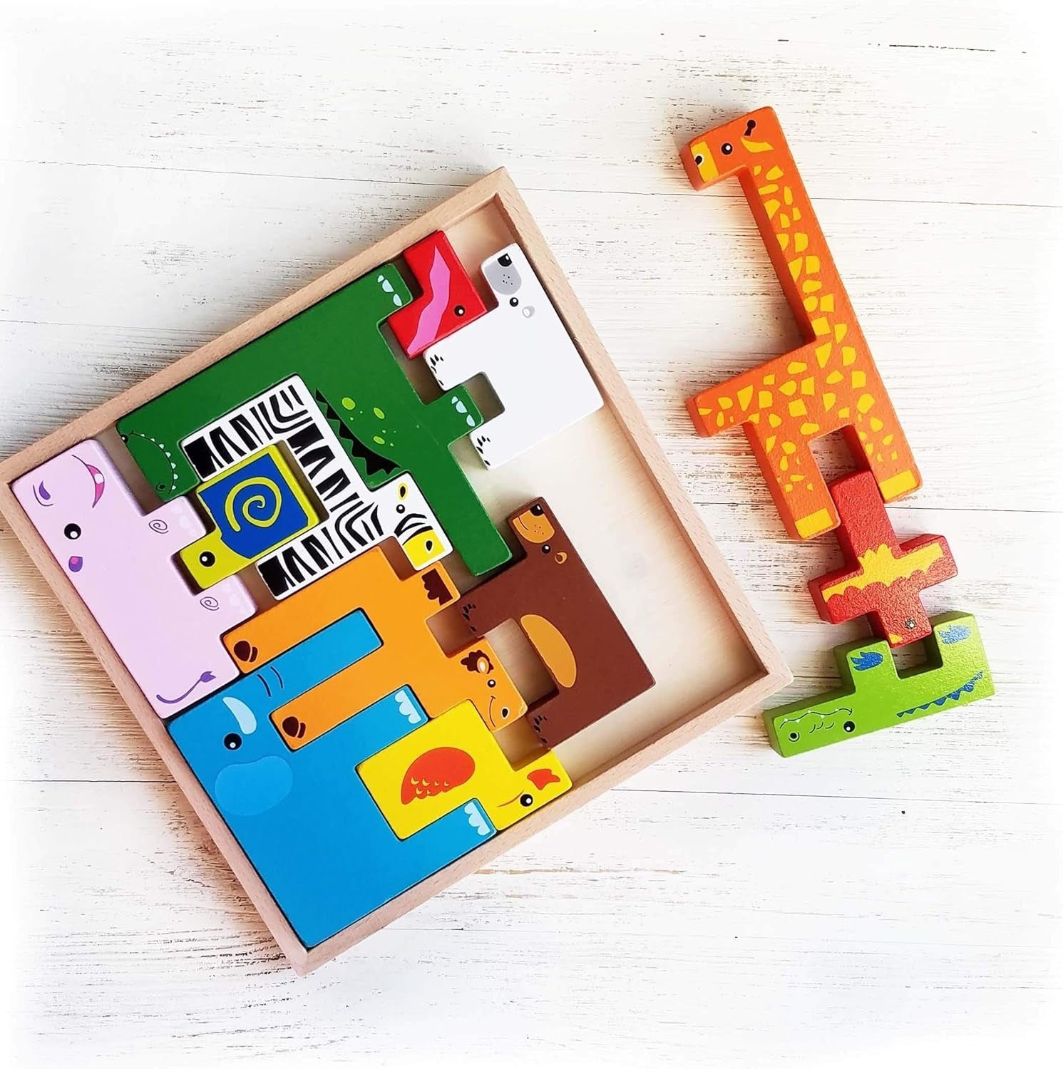 Wooden Animal Creative Challenge Puzzle Board - 298 - Default Title - Odeez | Educational Toys Pakistan 