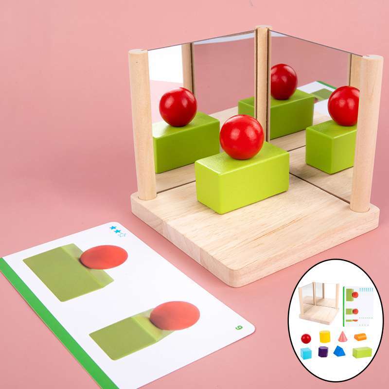 Mirror Wooden 3D Shape Pattern Blocks - 893 - Default Title - Odeez | Educational Toys Pakistan 