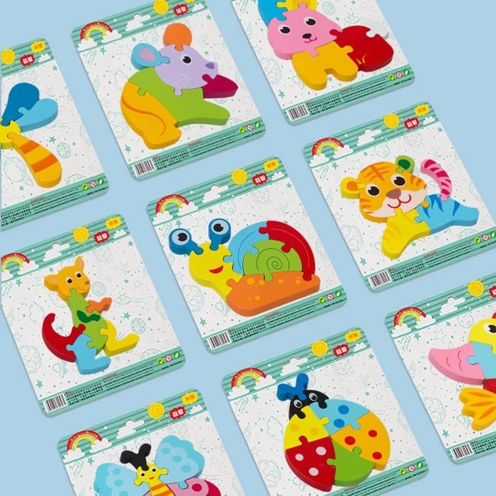 3D Cute Learning Animal Jigsaw Puzzle - Random Design - Default Title - Odeez | Educational Toys Pakistan 