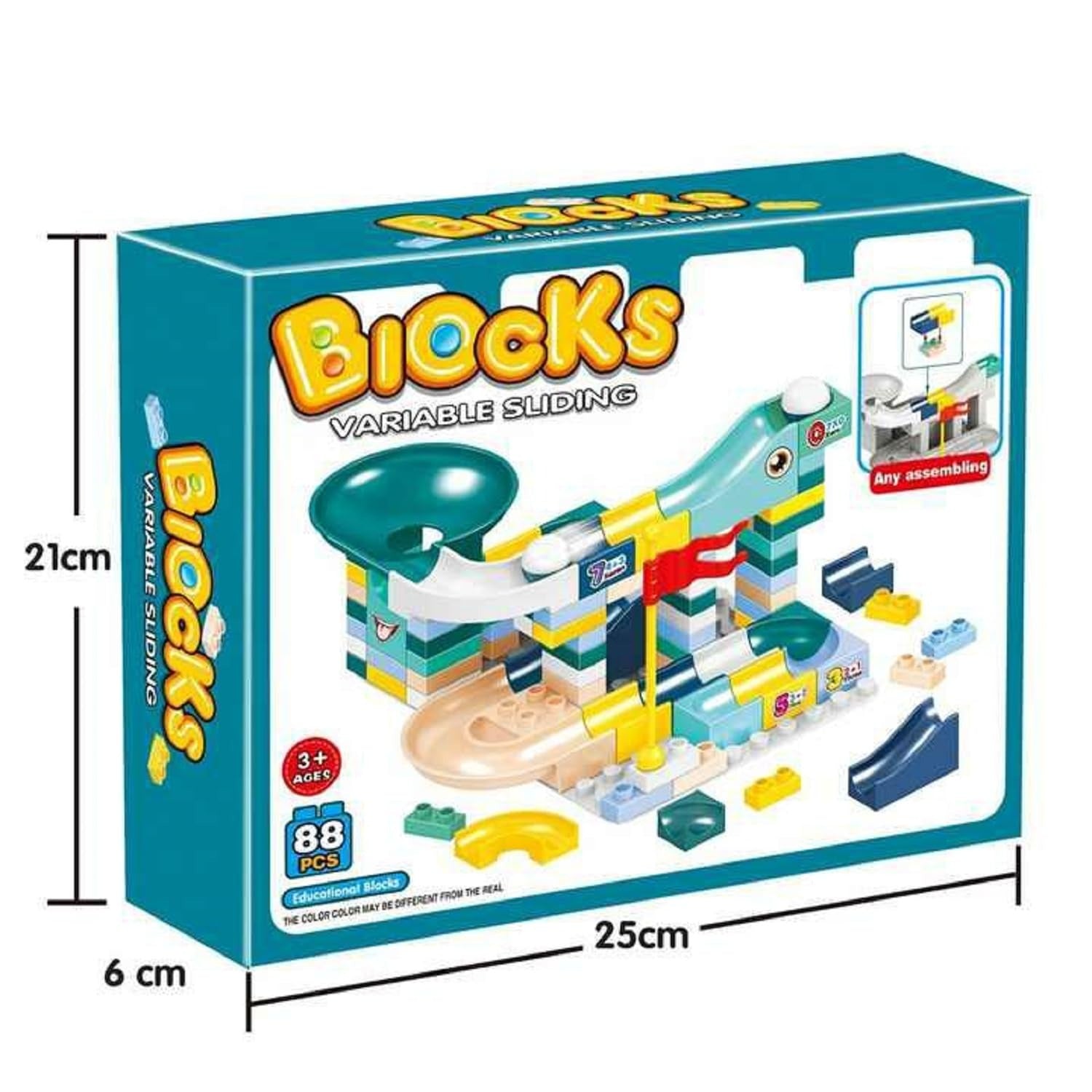 Variable Slide Way Assembly Building Blocks 88 Pieces - 94A - Default Title - Odeez | Educational Toys Pakistan 