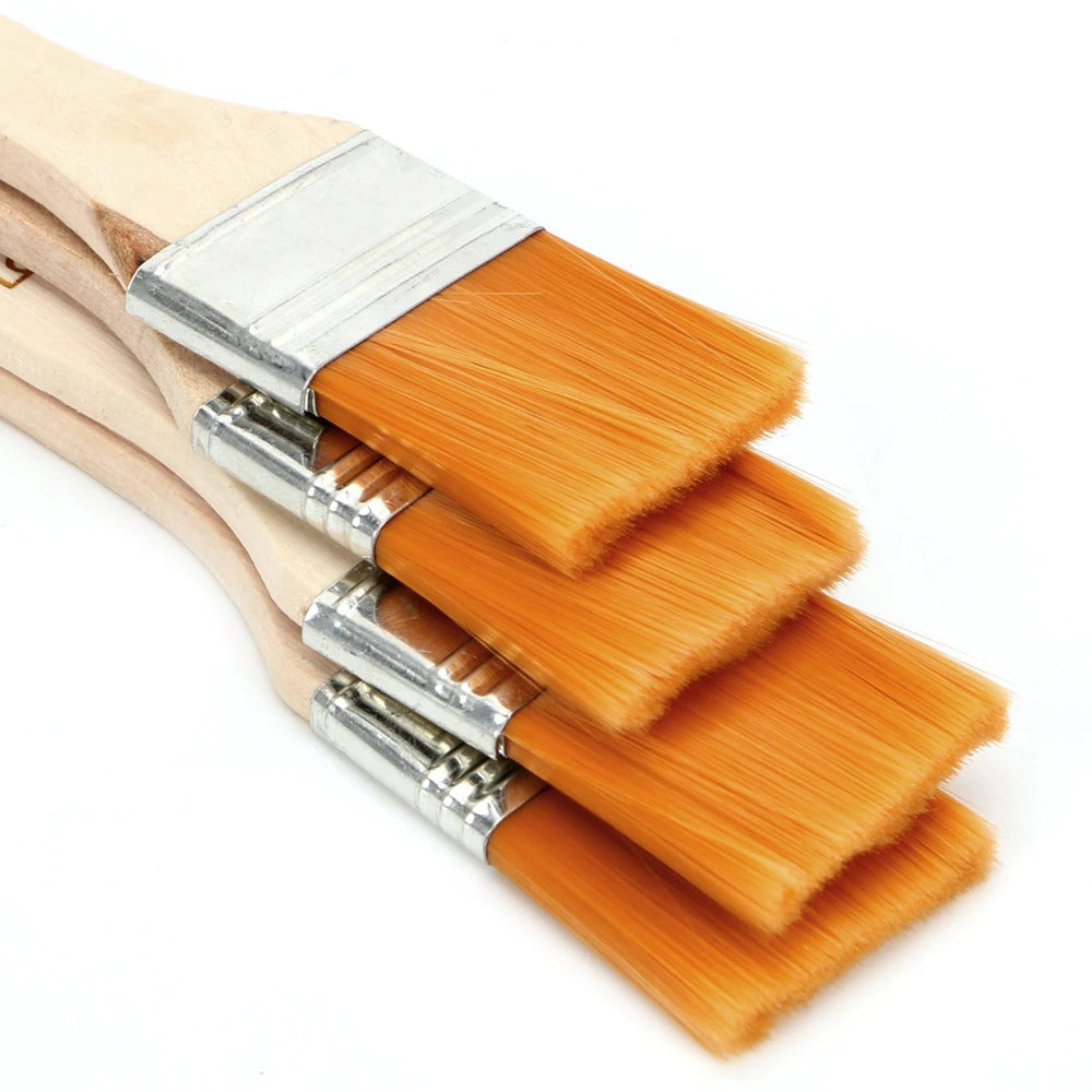 Wooden Nylon Hair Painting Brushes - 4 Pieces - Default Title - Odeez | Educational Toys Pakistan 