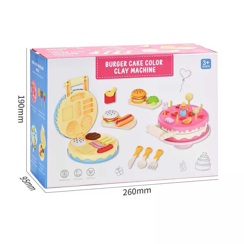 DIY Delicious Burger & Cake Clay Machine Set - 002 - Default Title - Odeez | Educational Toys Pakistan 