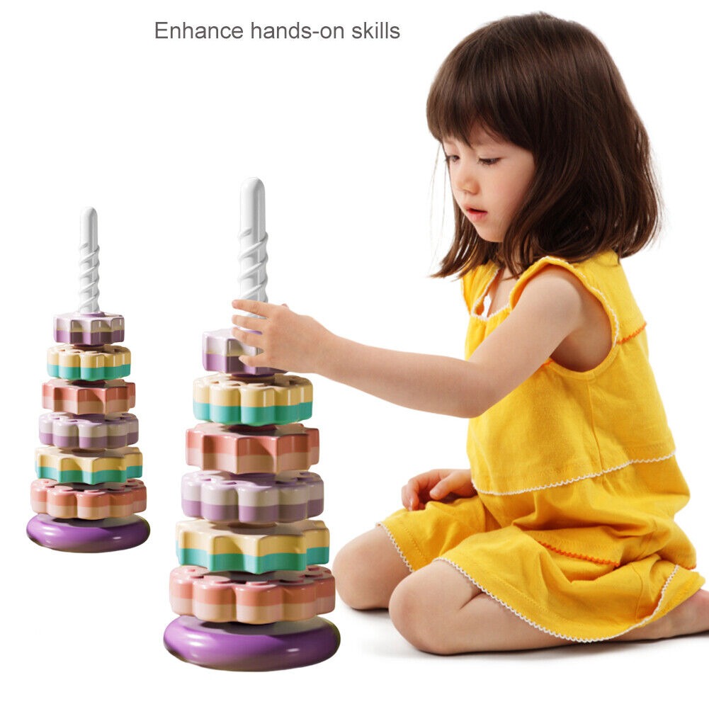 Spin Again Sensory Stacking Tower Pastel Colors - Y20 - Default Title - Odeez | Educational Toys Pakistan 