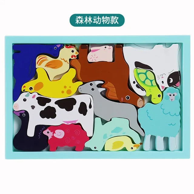 Wooden Logical Challenge Tray Blocks Game - Random Puzzle - Default Title - Odeez | Educational Toys Pakistan 