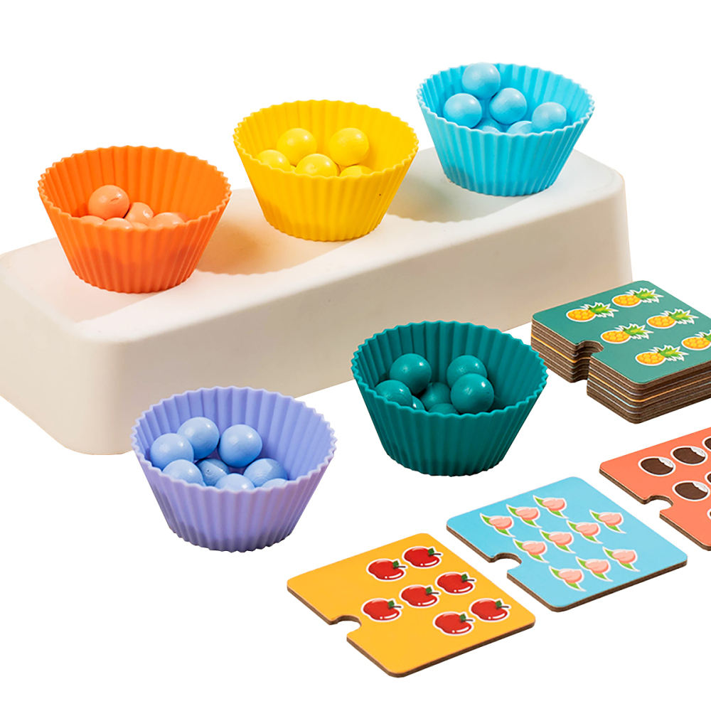 Wooden Fruit Clip Bead Calculation Number Counting - 073