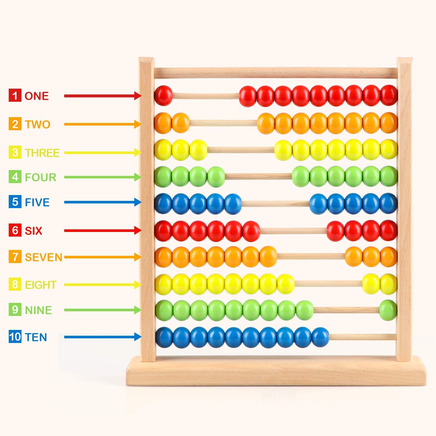 Wooden Colorful Counting Abacus 100 Beads - 149
