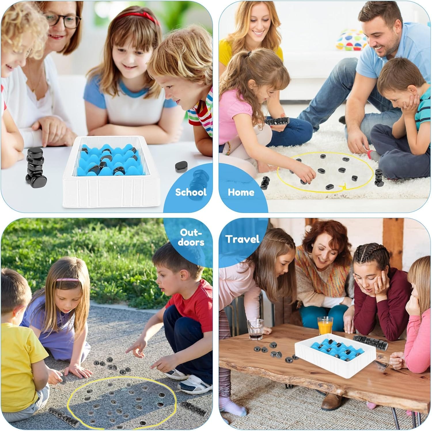 Magnetic Effect Chess Stone Family Board Game - 069 - Default Title - Odeez | Educational Toys Pakistan 