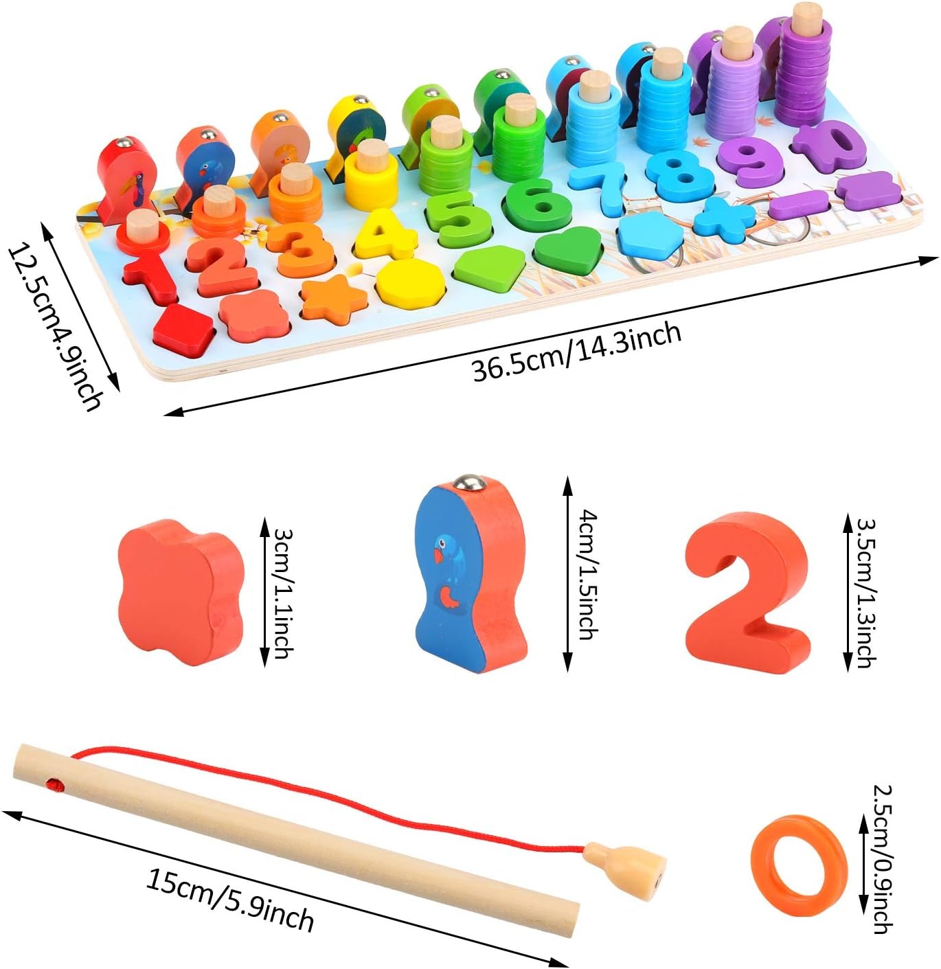 4in1  Wooden Magnetic Fish Counting Board - A10