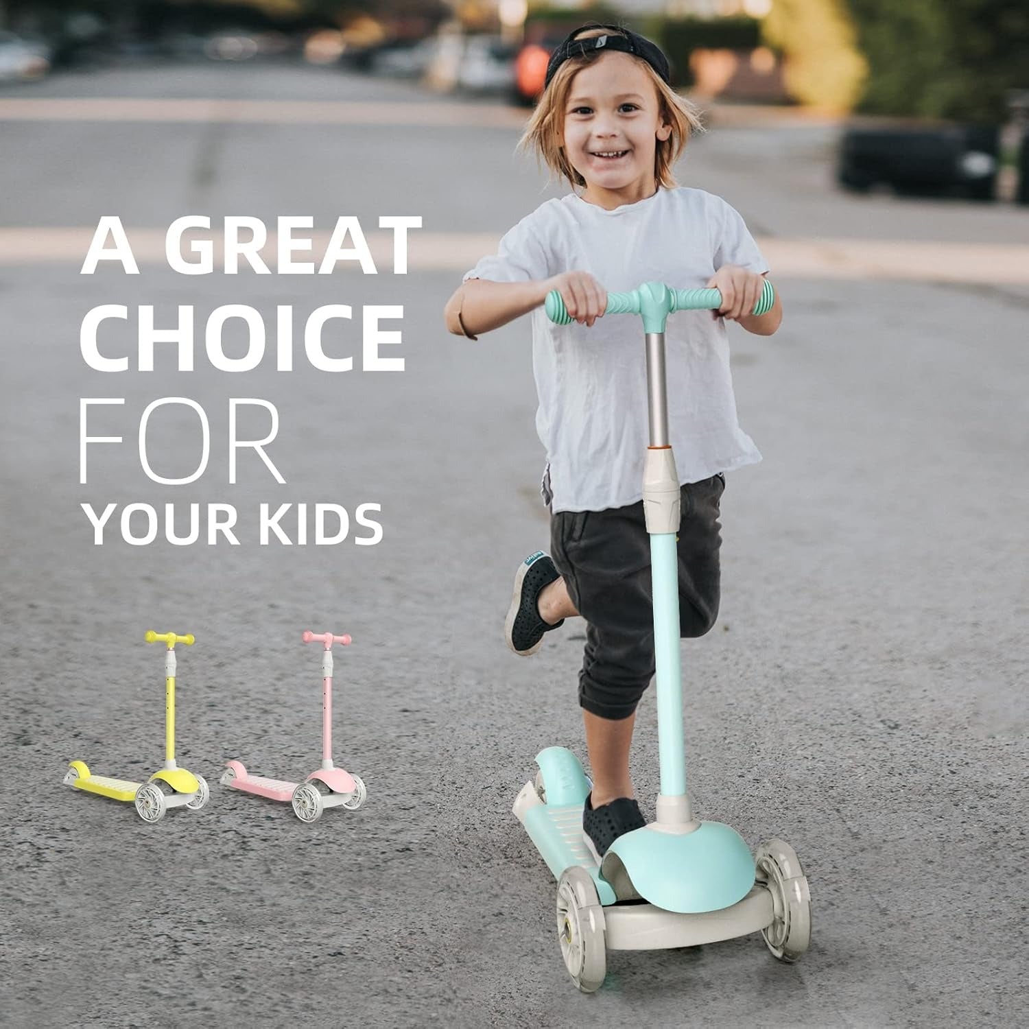 Foldable Light-Up Wheels Tri Wheels Scooter for Kids with Adjustable Height - 515