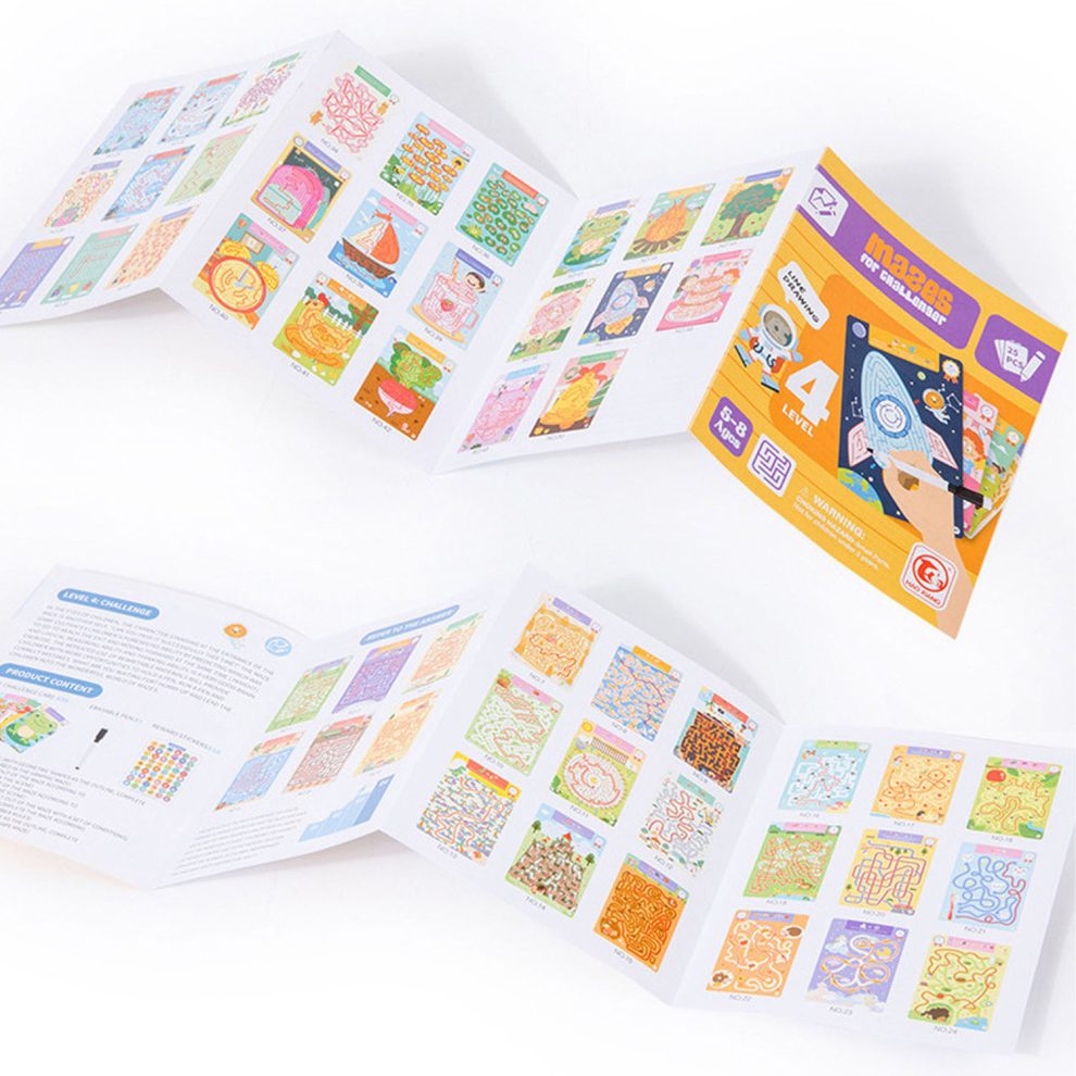Reusable Maze Challenges with Stickers 25 Cards - 646 - Default Title - Odeez | Educational Toys Pakistan 