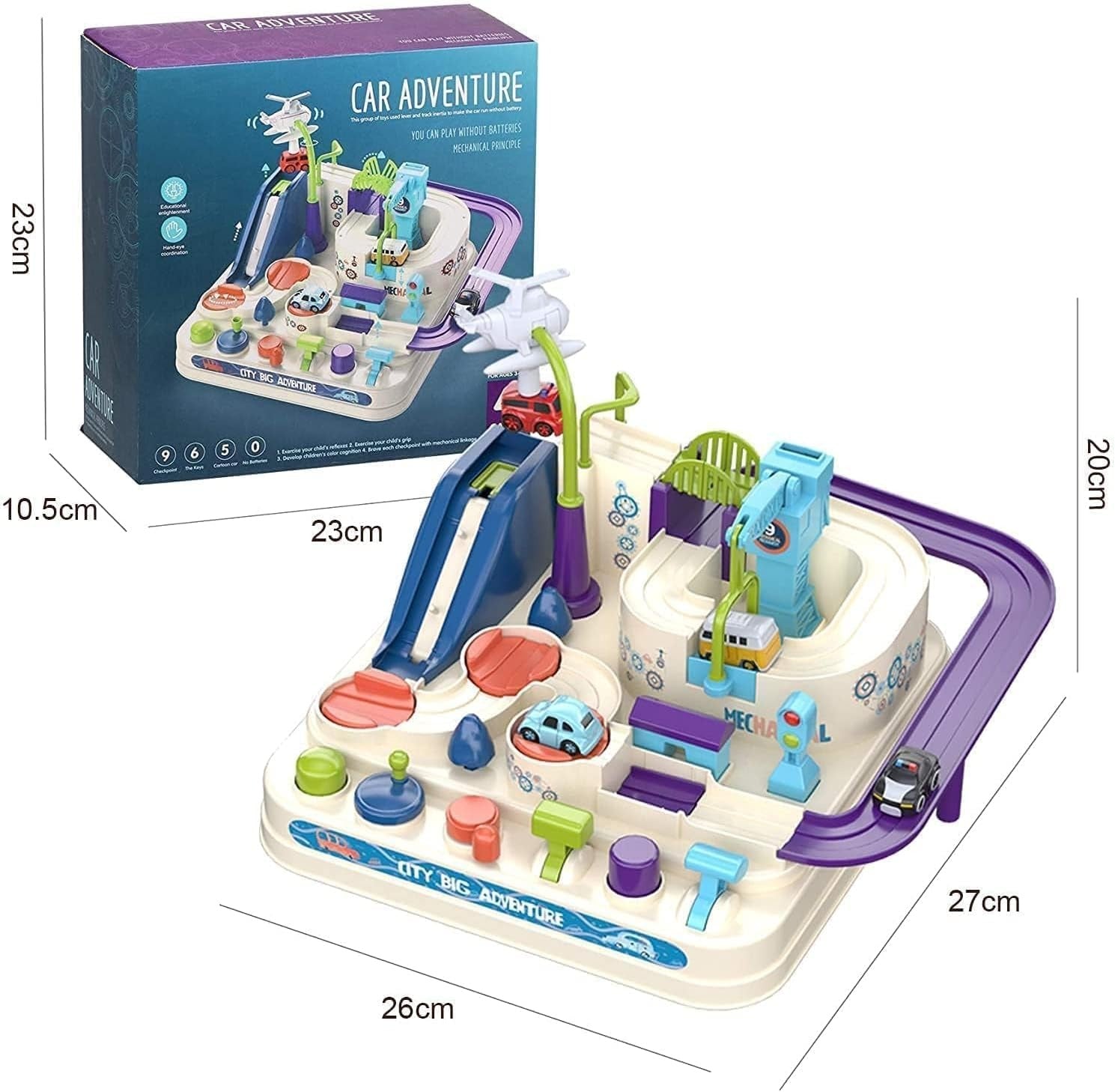 DIY Car Adventure Track Mechanical 4 Cars - 02A