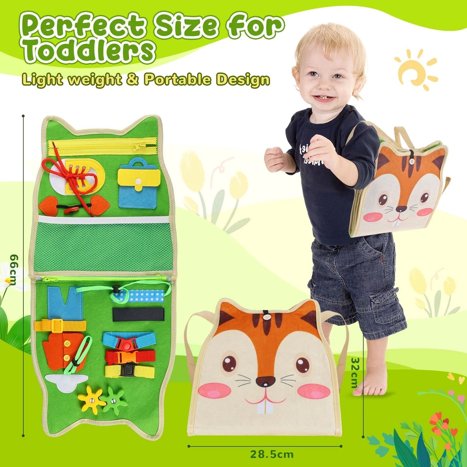 Sensory Multiple Activity Felt Quiet Busy Book for Toddlers - 368