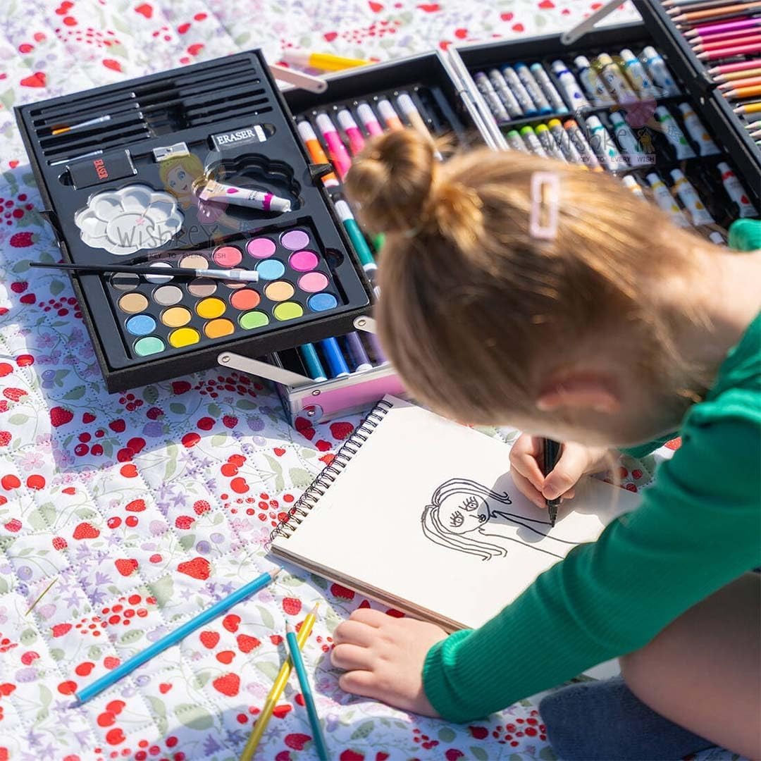 Random Theme Coloring and Drawing Art Set Folding Suitcase 145 pieces - 145