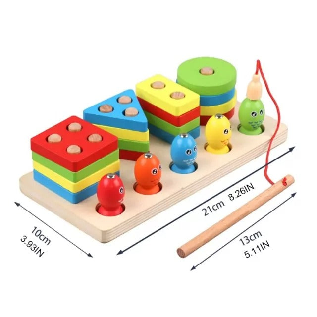 Geometrical Shape Columns with Magnetic Fishing - 843 - Default Title - Odeez | Educational Toys Pakistan 