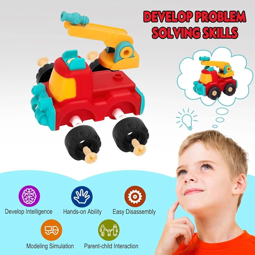 Set of 2 DIY Assemble Vehicle Playset Random Vehicle - 82G - Default Title - Odeez | Educational Toys Pakistan 