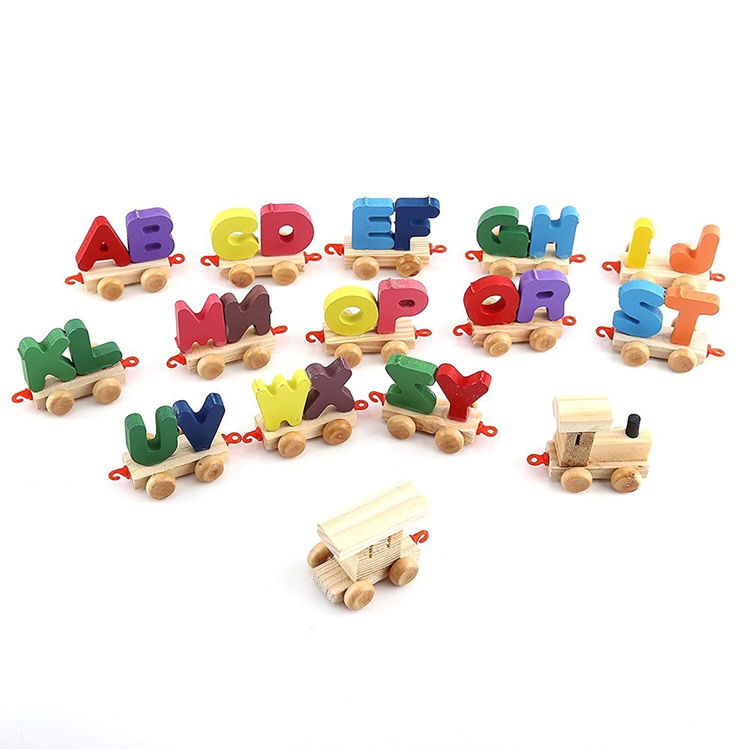 Wooden Colorful Alphabet Hook Train A to Z - 014