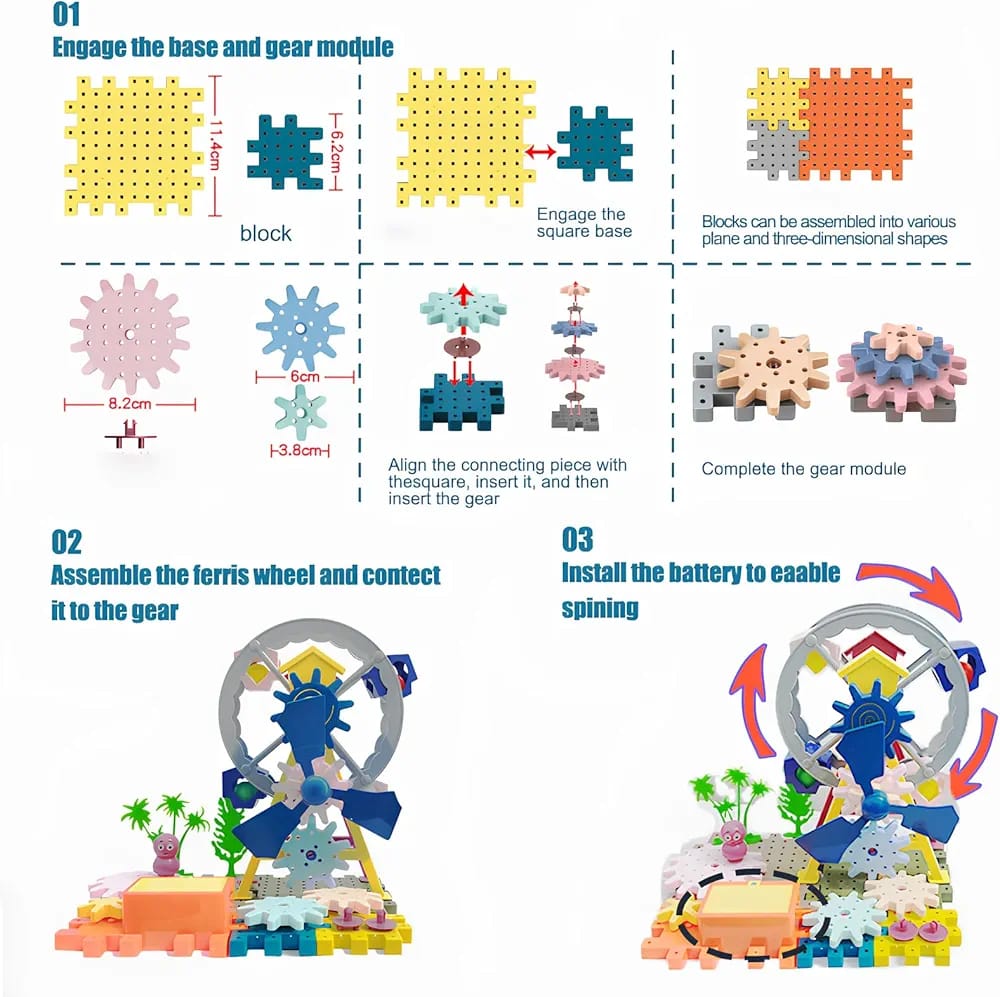 Electric Ferris Wheel Gear Blocks 46 pieces - 04A