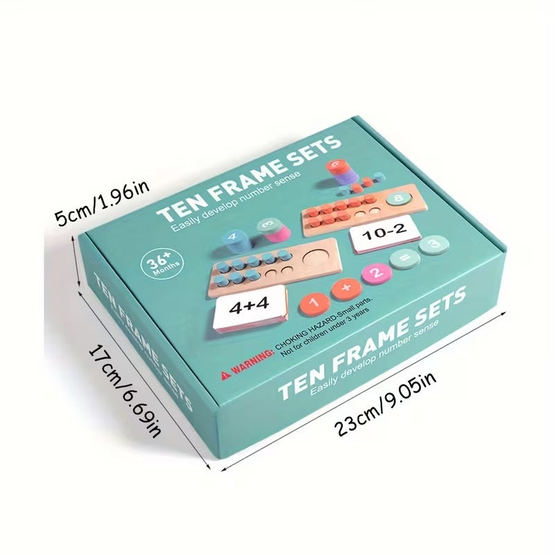 Wooden Counting Ten Frame Maths Learning Set - 565