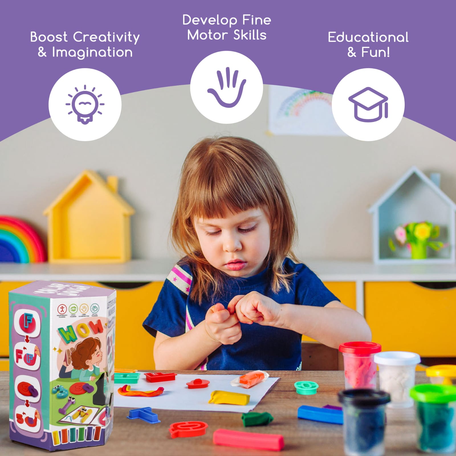 Letters and Number Color Dough Play Set - 684 - Default Title - Odeez | Educational Toys Pakistan 