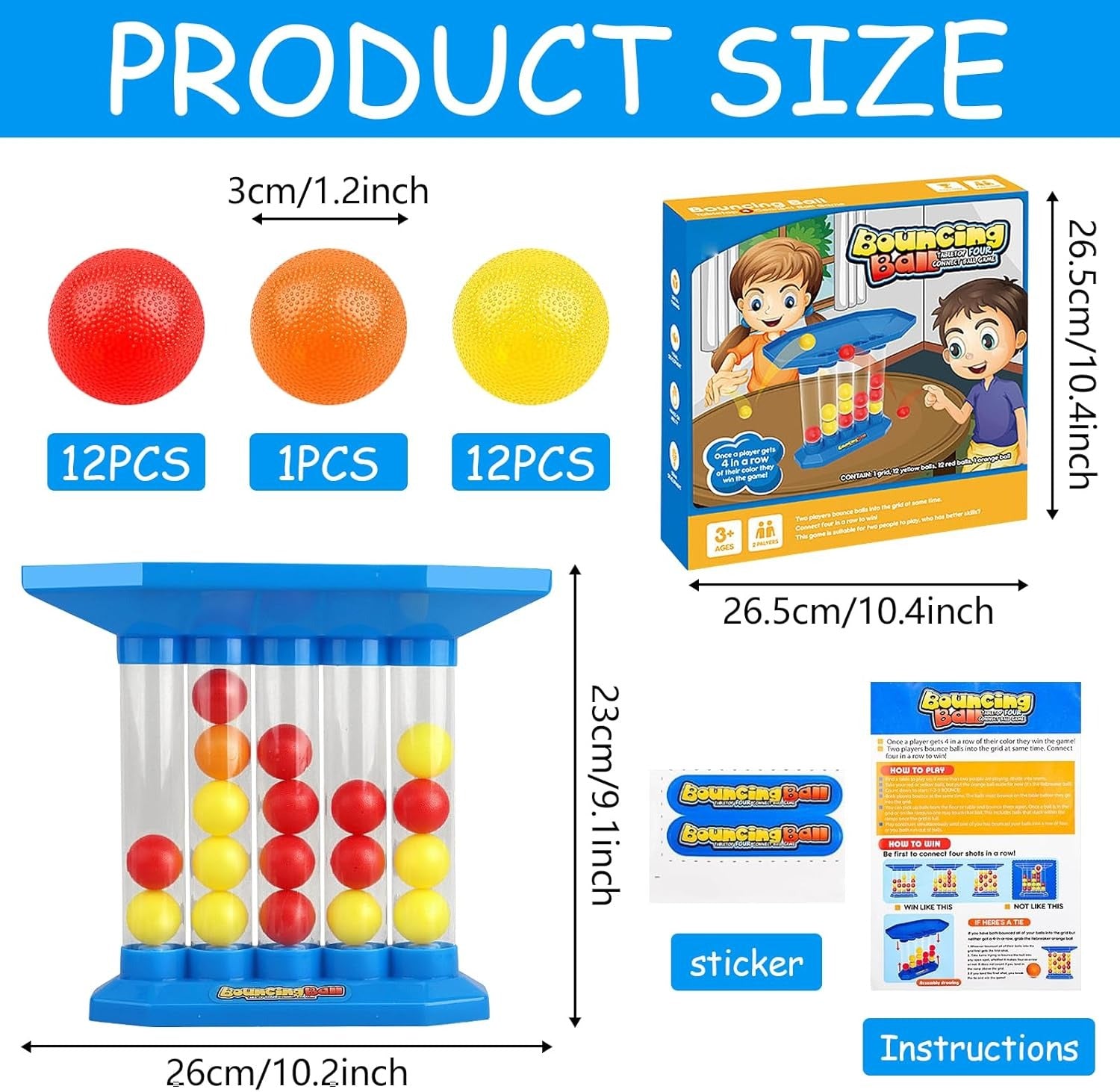 Bouncing Ball Connect Four Tabletop Family Fun - 047