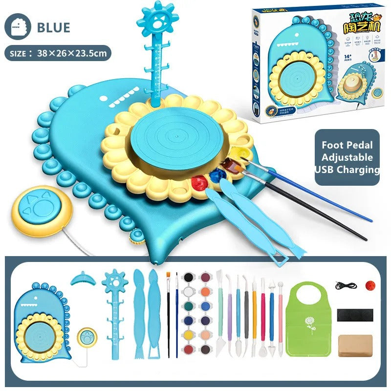 DIY Creative Dinosaur Ceramic Pottery Wheel Machine - 12C