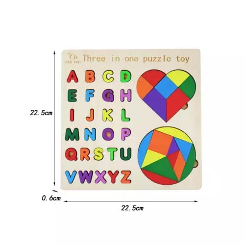 Montessori Logical Geometrical Puzzle and Alphabet Board - 501 - Default Title - Odeez | Educational Toys Pakistan 
