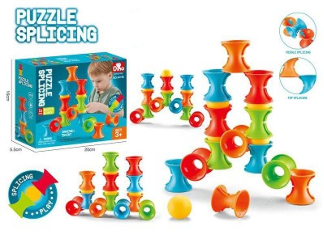 Build & Stack Splicing Puzzle Play Set - 46pcs - Default Title - Odeez | Educational Toys Pakistan 