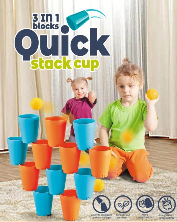 3in1 Quick Stacking Cup Play Set - 698 - Default Title - Odeez | Educational Toys Pakistan 