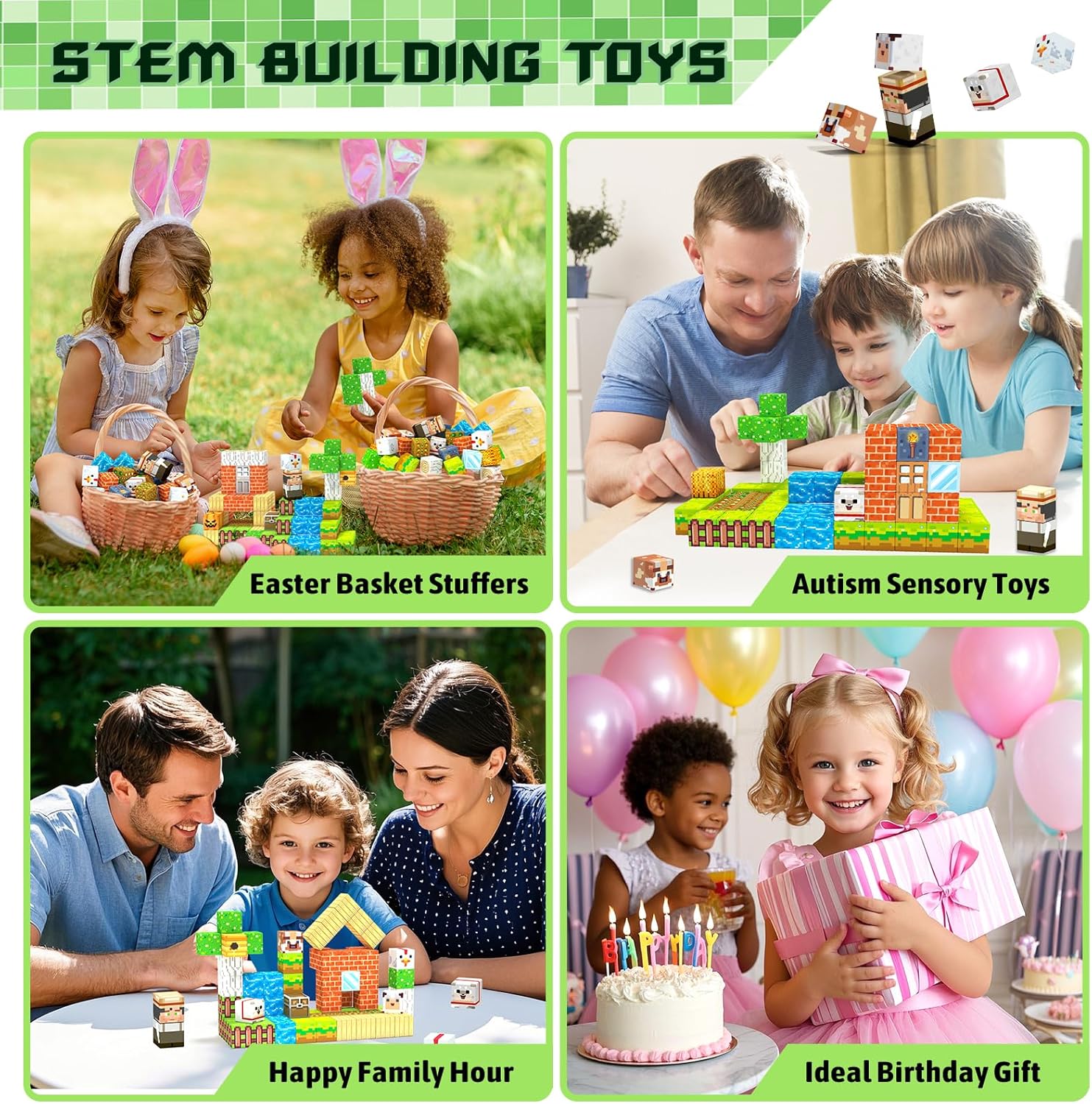 Magnetic Farm Cube Building Blocks 110 pieces - 016