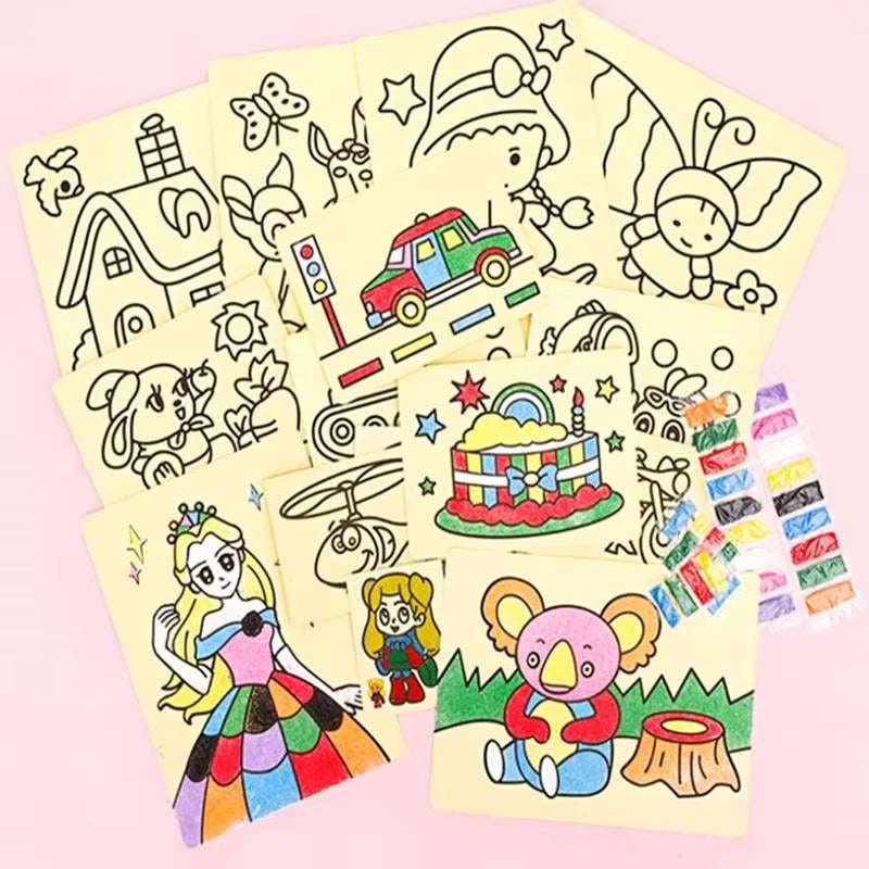 Creative Colorful Sand Paper Art for Kids Random Designs - 205 - Default Title - Odeez | Educational Toys Pakistan 